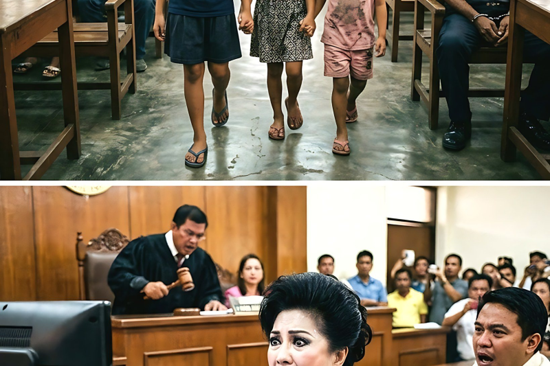 เจ้าหน้าที่รักษาความปลอดภัยสูงวัยเดินเข้าสู่ห้องพิจารณาคดีโดยไม่มีทนายและถูกใส่กุญแจมือ เขาถูกมหาเศรษฐีฟ้องในข้อหาลักพาตัว เขาไม่มีทางสู้และพร้อมที่จะรับคำตัดสิน แต่ก่อนที่ผู้พิพากษาจะเคาะค้อน เด็กกำพร้าสามคนกลับเดินอย่างกล้าหาญเข้ามากลางศาลเพื่อเปิดเผยความจริงที่น่าขนลุก